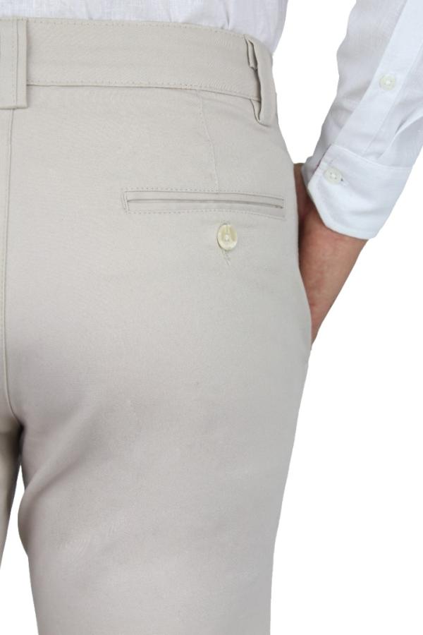 Pantalón De Vestir Con Bolsas Color Arena Regular Stretch Para Hombre
